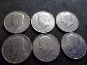 6 JFK Half Dollars 1971-1982