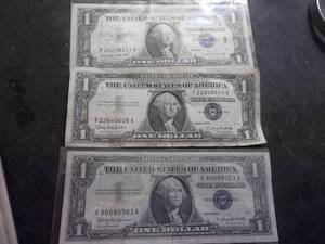 3-Silver Certificates 1957