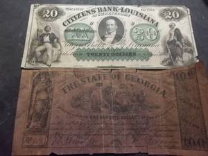 2- Confederate Currency Copies (Louisiana & Georgia)