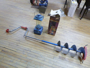 Ice Auger and Lantern