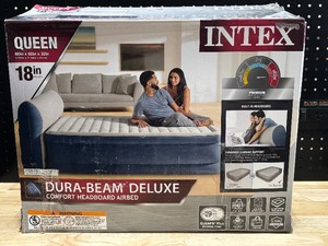 Intex Queen Deluxe Airbed with Headboard and Internal Pump