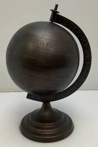 Vintage Bronze Metal Globe On Stand Globe Is 7