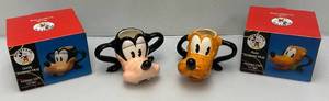 Collectible Mickey & Co. GOOFY & PLUTO Sculpted Mugs New Old Stock