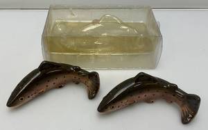 Vintage Collectible Trout Salt & Pepper Shakers In Original Plastic