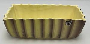 Vintage MCM Royal Copley Rectangular Fluted Planter Green Purple With Foil Label 3 x 4 x 8 12