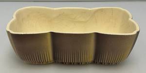 Vintage MCM Royal Copley Rectangular Fluted Planter Green Purple With Foil Label 2 34 x 4 x 7 12