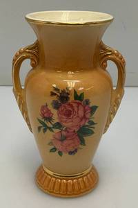 Vintage MCM Royal Copley 6 12 Tall Vase Peachy Beige