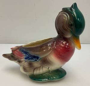 Vintage MCM Royal Copley Multicolored Mallard Duck Planter 3 12 x 7 x 8