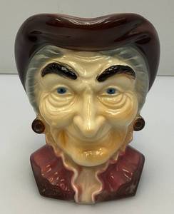 Vintage MCM Royal Copley Colonial Woman Wall Pocket Head Vase 8