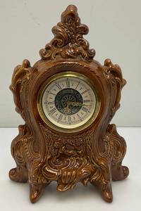 Vintage Ornate Ceramic Mantle Clock Baroque Style 11