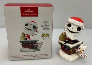 Collectible Harmark The Nightmare before Christmas Jack Skellington And Zero Funko Pop Ornament (NIB)