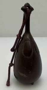 Antique Japanese Bronze Eggplant Shaped Hand Bell 5 38