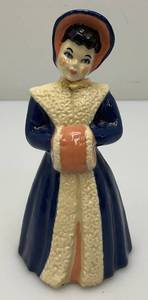Vintage Collectible  Ceramic Victorian Woman Figurine Bell 5 14