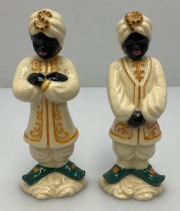 Vintage Collectible1950s Ceramic Arts Sudio Blackamores WTurbans Salt & Pepper Shakers 5