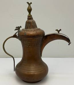 Antique Brass And Copper Turkish TeapotCoffee Pot