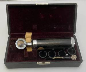 Vintage Otoscope In Original Box With Doctors name
