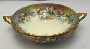 Vintage Rosenthale Hand painted Grape & Floral Adorned Double Handled Bowl