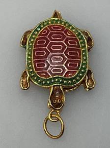 Unique Vintage Enameled Turtle Necklace Pendant 1 14