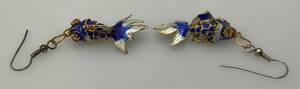 Vintage Cloisonne Fish 1 14 Earrings