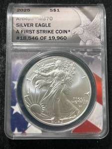 2025 AMERICAN SILVER EAGLE ANACS MS70