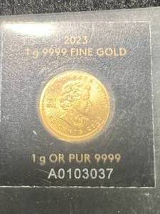 2023 CANADIAN MAPLE LEAF 1 GRAM .9999 FINE GOLD