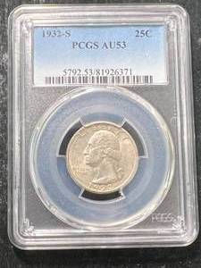1932-S US WASHINGTON QUARTER PCGS AU53