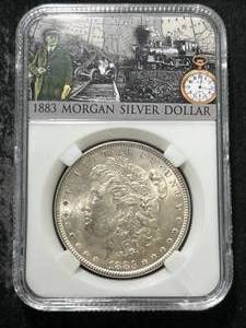 1883 US MORGAN SILVER DOLLAR SLABBED
