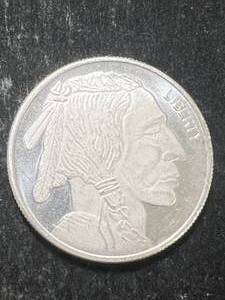 1 TROY OZ .999 FINE SILVER BUFFALO INDIAN ROUND