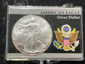 1999 AMERICAN SILVER EAGLE 1 TROY OZ .999 FINE SILVER IN CASE