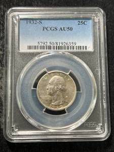 1932-S US WASHINGTON QUARTER PCGS AU50