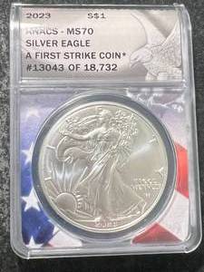 2023 AMERICAN SILVER EAGLE ANACS MS70