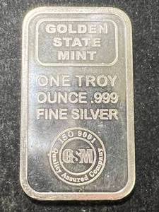 1 TROY OZ .999 FINE SILVER GSM BAR