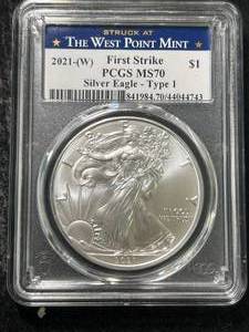 2021-W AMERICAN SILVER EAGLE PCGS MS70