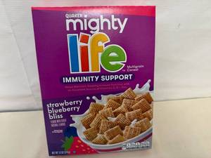 6x Qaker Mighty Life Cereal-Strawberry Blueberry Bliss