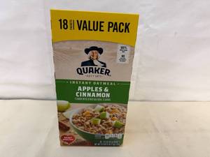 4x 18pk Quaker Instant Oats-Apples & Cinnamon