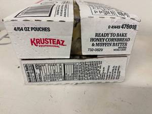 4x 64oz Pouches Frozen Ready To Bake Honey Cornbread & Muffin Batter