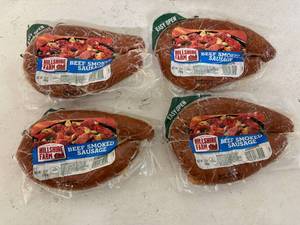 G. 3x 12oz Hillshire Farms Beef Smoke Sausage
