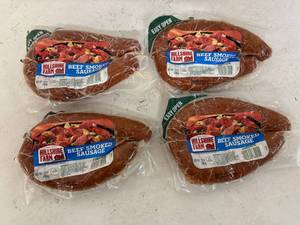 G. 3x 12oz Hillshire Farms Beef Smoke Sausage