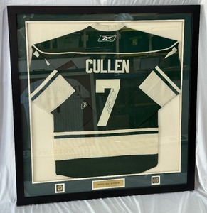 Matt Cullen Autographed and Custom Framed Minnesota Wild Hockey Jersey 40.5x43