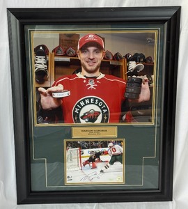 Marian Gaborik Autographed and Custom Framed Minnesota Wild Hockey Photo w Steiner COA 26.5x32.5