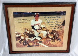 Brooks Robinson Autographed Photo w COA 26x22 Baltimore Orioles Baseball