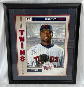 Franciso Liriano Autographed and Custom Framed Photo w COA Minnesota Twins Baseball 22x26.5