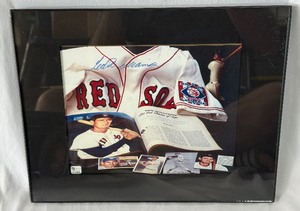 Ted Williams Autographed Baseball Print w/ GAI COA