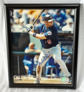 Michael Cuddyer Autographed Baseball Photo w MLB COA Framed 8x10 Minnesota Twins