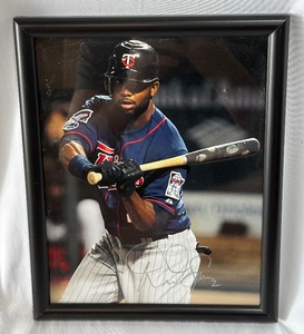 Denard Span Autographed Baseball Photo  Framed 8x10 Minnesota Twins