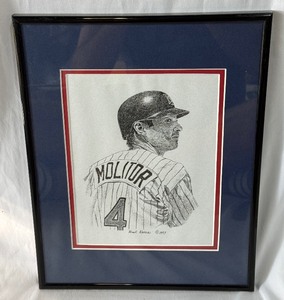 Paul Molitor Framed and Matted Sketch Pring - Minnesota Twins Baseball