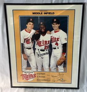 Al Newman Autographed and Framed Minneosta Twins Baseball Poster