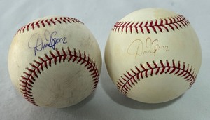 (2) Denard Span Autographed Baseballs Rawlings OMLB Selig Balls - Minnesota Twins