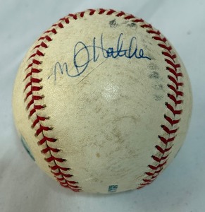 Mickey Hatcher Autographed Baseball Rawlings OMLB Selig Ball