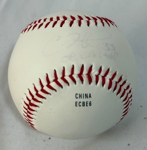 Cole Hamels Autographed and Inscribed 08  WS MVP Rawlings Official League Ball